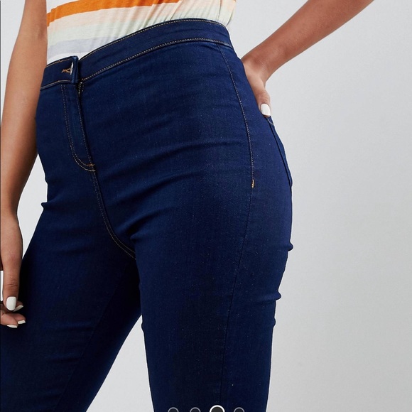 ASOS Parisian High Waist Blue Skinny Jeggings sz 6 - Picture 3 of 6